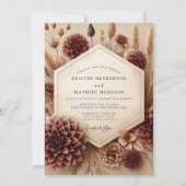 Invitation Burgundy Botanical Rustic Wedding (Devant)
