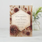 Invitation Burgundy Botanical Rustic Wedding (Debout devant)