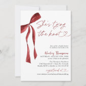 Invitation Burgundy Bow Elle Tying The Knot Fête des mariées (Devant)