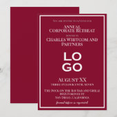 Invitation Burgundy Business Corporate Event avec logo person (Devant / Derrière)