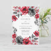 Invitation Burgundy Charcoal Dramatic Winter Wedding (Debout devant)