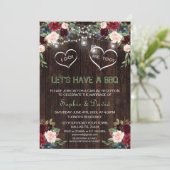 Invitation Burgundy Clair Floral Lumières Bois J'ACCEPTE LE B (Debout devant)