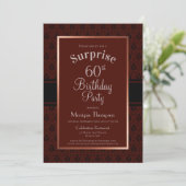 Invitation Burgundy Copper Surprise 60e anniversaire fête (Debout devant)
