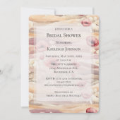 Invitation Burgundy Crème Blush Fête des mariées Florale (Devant)