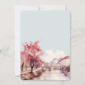 Invitation Burgundy Crème Florale Anniversaire (Dos)