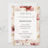 Invitation Burgundy Crème Lavande Romantique Floral Anniversa (Devant)