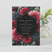 Invitation Burgundy Dahlia Opulent Romance Wedding (Debout devant)