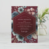 Invitation Burgundy Dark Romance Wedding (Debout devant)