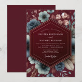 Invitation Burgundy Dark Romance Wedding (Devant / Derrière)