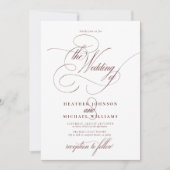 Invitation Burgundy Delicate Moderne Calligraphie Classique (Devant)