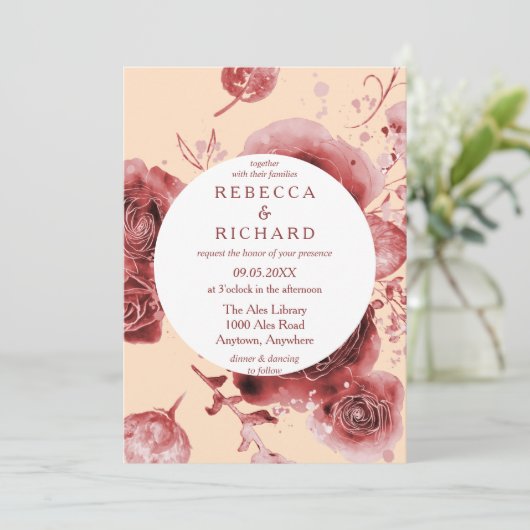 Invitation Burgundy Delight Mariage (Debout devant)