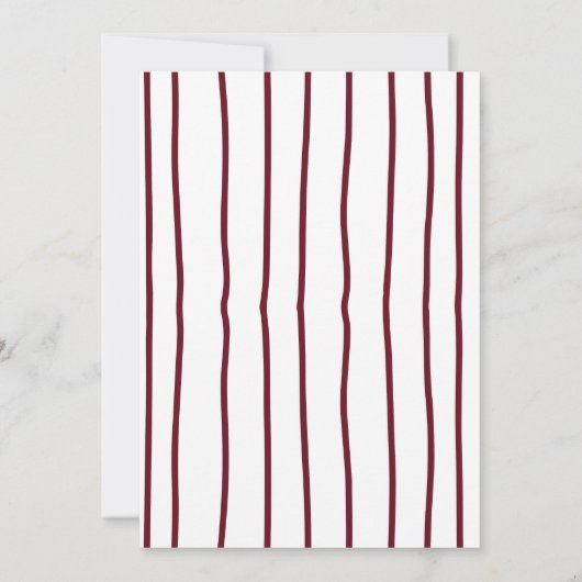 Invitation Burgundy Dessin à la main Doodle Wavy Border Bow M (Dos)