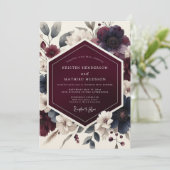 Invitation Burgundy Dramatic Autumnal Wedding (Debout devant)