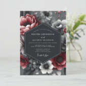 Invitation Burgundy Dramatic Bloom Wedding (Debout devant)