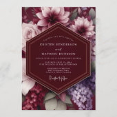 Invitation Burgundy Dramatic Botanical Wedding (Devant)