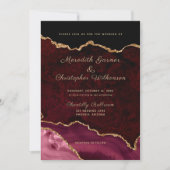 Invitation Burgundy Elegance Gold Parties scintillant Agate M (Devant)