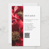 Invitation Burgundy Elegant Floral moderne QR Code Mariage (Dos)