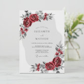 Invitation Burgundy Enchanting Winter Wedding (Debout devant)