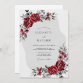 Invitation Burgundy Enchanting Winter Wedding (Devant / Derrière)