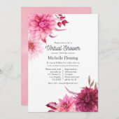 Invitation Burgundy et Blush Automne Automne Baby shower virt (Devant / Derrière)