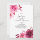 Invitation Burgundy et Blush Automne automne Baptême floral (Devant)