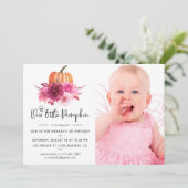 Invitation Burgundy et Blush Automne Automne Citrouille Anniv (Debout devant)