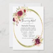 Invitation Burgundy et Blush Baby ou Fête des mariées par la  (Devant)