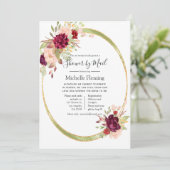 Invitation Burgundy et Blush Baby ou Fête des mariées par la  (Debout devant)