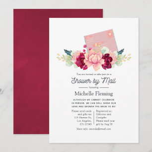 Invitation Burgundy et Blush Baby ou Fête des mariées par la 