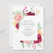 Invitation Burgundy et Blush Floral Engagement Party (Devant)