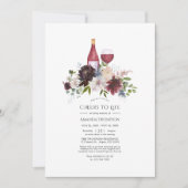 Invitation Burgundy et Blush Vin thème Célébration de la vie (Devant)