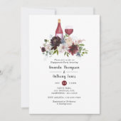 Invitation Burgundy et Blush Wine Tasting Party (Devant)