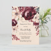 Invitation Burgundy et Cream Roses (Debout devant)