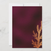 Invitation Burgundy et cuivre Hiver Mariage Pine Branche (Dos)