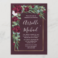 Burgundy et Gold Floral Fall Engagement Party
