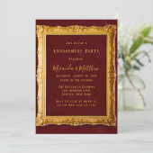 Invitation Burgundy et Gold Royal Engagement Party (Debout devant)
