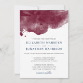 Invitation Burgundy et marine Aquarelle Mariage moderne (Devant)