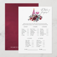 Burgundy et Navy Wine Tasting Fête des mariées