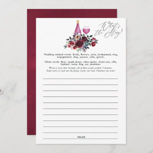 Invitation Burgundy et Navy Wine Tasting Fête des mariées