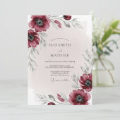 Invitation Burgundy Ethereal Winter Wedding (Debout devant)