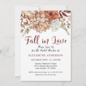 Invitation Burgundy Fall Boho Floral Bridal Showing Invitatio (Devant)