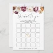 Invitation Burgundy Fall Floral douche bingo jeu de bingo (Devant)