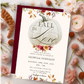 Invitation Burgundy Fall in Love Citrouille Floral Fête des m