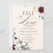 Invitation Burgundy Fall in Love Couples Wedding shower (Devant)