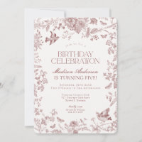 Burgundy Fall Toile De Jouy Floral Anniversaire