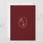 Invitation Burgundy Fall Wedding Menu Card (Dos)