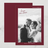Invitation Burgundy Fall Wedding Save the Date (Devant / Derrière)