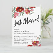 Invitation Burgundy Fleurs Typographie Juste Mariés (Debout devant)