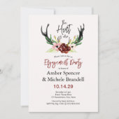 Invitation © Burgundy Floral Hunt Over Engagement Party (Devant)