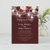 Invitation Burgundy Floral Lights (Debout devant)
